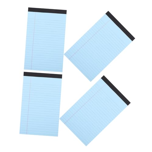 OSALADI 4 Stück Legal Pad Liniert Abreißbar Notizblock mit Breitem Linienabstand für Büro und Planung Praktische Memo Pads für Aufgaben und Terminübersicht von OSALADI