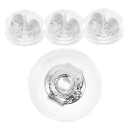 OSALADI 4 Stück Ohrring-zubehör Ohrring Zurück Verriegeln Weiche Ohrringrückseiten Ohrschmuck Zurück Ohrstecker Für Ohrringe Modische Ohrschnalle Rückseiten Für Ohrringe Kieselgel Silver von OSALADI