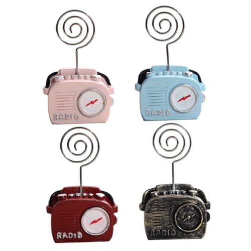 OSALADI 4 Stück Retro Büroklammern Vintage Telefon und Radio Design Memo Fotoclips für Notizen Karten Tischdekoration Büro und Zuhause von OSALADI