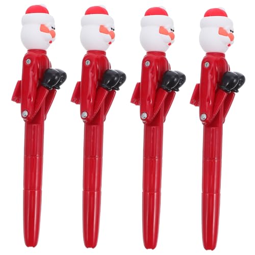 OSALADI 4 Stück Santa Claus Kugelschreiber Kawaii Weihnachtsstifte mit Lustigem Punching-design Praktische Schul Büroartikel als Partygeschenk und Weihnachtsstrumpffüller von OSALADI