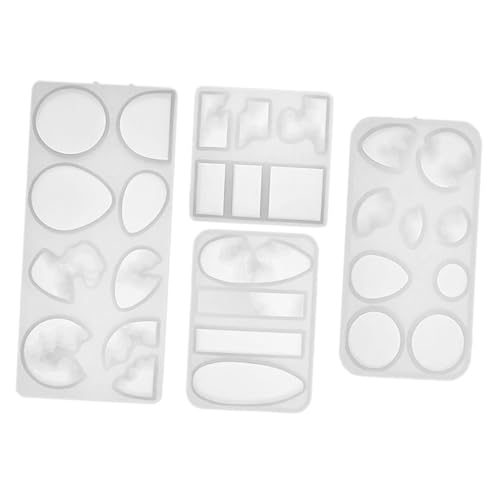 OSALADI 4 Stück Silikon Anhänger Formen für Schmuckherstellung Diy Epoxidharz Ohrringe und Praktische und Wiederverwendbare Silikonmoulds mit Feinen Details und Einfacher Anwendung von OSALADI