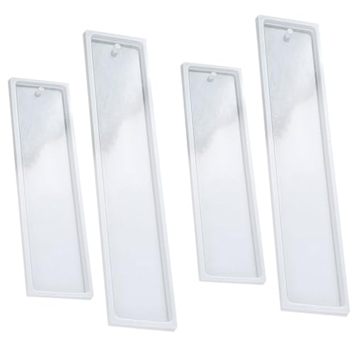 OSALADI 4 Stück Silikonformen für Lesezeichen Teiliges Set Rechteckige DIY Gießform Lebensmittelechtem Silikon für Personalisierte Lesezeichen und Anhänger von OSALADI