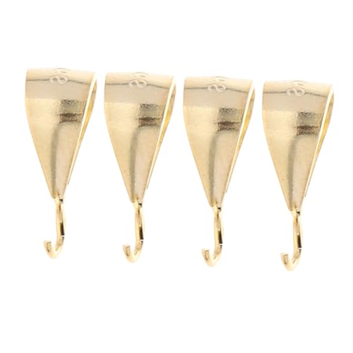 OSALADI 4 Stück Sterling Silber Pinch Bails Runde Anhängerverbinder mit DIY Schmuckzubehör für Ohrringe und Halsketten Moderner Slider Verschluss für Kreative Schmuckgestaltung von OSALADI