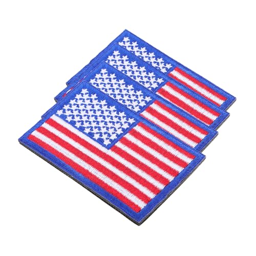 OSALADI 4 Stück Teiliges Flaggen Klett patch Bestickte Applikationen mit Praktischem Klettband Abnehmbar und Vielseitig für Rucksäcke Jacken Hüte Patriotisches Design von OSALADI