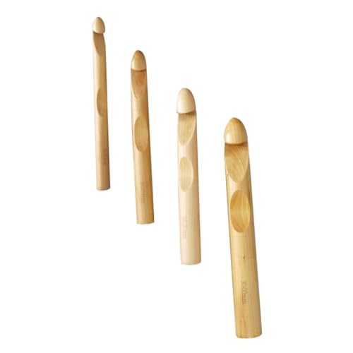 OSALADI 4 Stück Teiliges Holzgriff Häkelnadeln Extra Dicke Haken für Stricken und DIY Handarbeiten Ergonomisch Entlastend für Dicken Garn und Mehrlagige Maschen von OSALADI