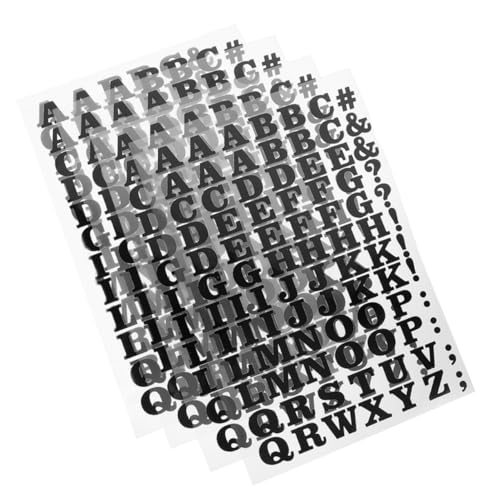 OSALADI 4 Stück Teiliges Iron mit Schwarzen Heat Transfer Vinyl Buchstaben und Symbolen Strapazierfähige Applikationen für DIY T Shirts Hüte und Taschen für Diverse Stoffe Geeignet von OSALADI