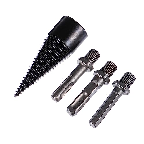 OSALADI 4 Stück Teiliges Set Kegelbohrer für Holzspaltung Hochpräziser Holzspalter Bohrkegel mit Rutschfestem Design für Effektives Spalten von Kompatibel mit Elektrischen Bohrmaschinen von OSALADI