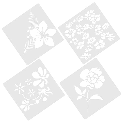 OSALADI 4 Stück Teiliges Set Wiederverwendbare Blumenmuster Schablonen für Diy Bastelarbeiten für Scrapbooking Malerei und Dekoration von Flächen OSALADI 4 Stück Teiliges Set Wiederverwendbare Blumenmuster Schablonen für Diy Bastelarbeiten für Scrapbooking Malerei und Dekoration von Flächen von OSALADI