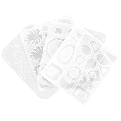OSALADI 4 Stück Teiliges Silikon Schmuck Gießform für Diy Anhänger und Ohrringe Sicher und Einfach zu Bedienen für Kreative Bastelprojekte von OSALADI