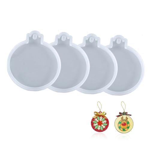 OSALADI 4 Stück Teiliges Silikonform Rund für DIY Epoxidharz Gießen Flexible Geruchsfreie Silikonform für Schlüsselanhänger Anhänger Praktische Weihnachtsdekoration Bastelform OSALADI 4 Stück Teiliges Silikonform Rund für DIY Epoxidharz Gießen Flexible Geruchsfreie Silikonform für Schlüsselanhänger Anhänger Praktische Weihnachtsdekoration Bastelform von OSALADI