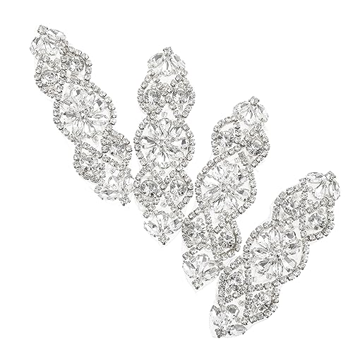 OSALADI 4 Stück Teiliges Strass Applikation für Brautgürtel Selbstklebende Patches mit Funkelnden Strasssteinen für Hochzeitskleider und Dekoration von OSALADI