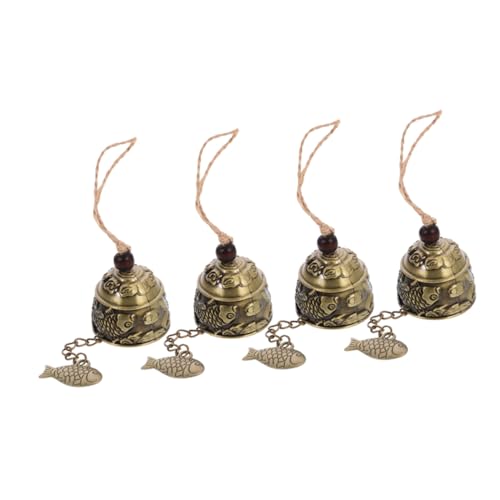 OSALADI 4 Stück Windspiel Anhänger Aus Metall Klingelnd Dekorativ Klein Schwingend Windspiele Glocken Ornament Vintage Dekoration Basteln Zart Rostig Mini Zum Aufhängen von OSALADI