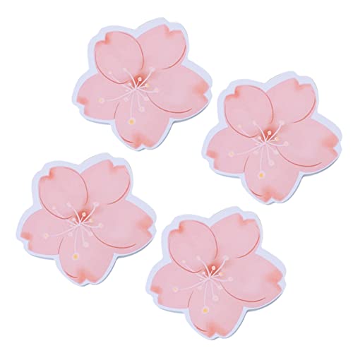 OSALADI 4 Stücke Cherry Blossom Memo Pads Kreative Haftnotizen mit Attraktivem Muster für Schule Büro und Zuhause für Notizen und Erinnerungen von OSALADI