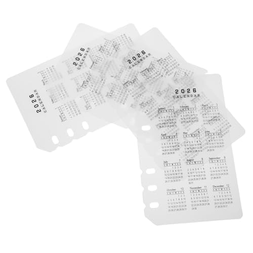 OSALADI 4 Stücke Teiliges Kalender Trennblätter Mattierte PP Kunststoff Divider mit Löchern Flexibel Anpassbare Planer Einlagen für Notizbuch für Arbeit Studium und Tägliche Organisation von OSALADI