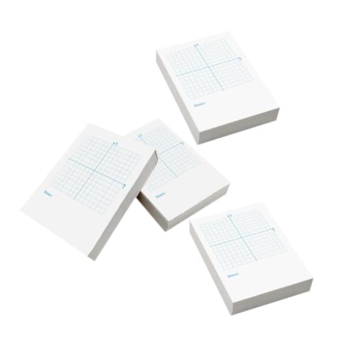 OSALADI 4 Zahlenleitungs-übungsbuch Zeichnung Notizbuch Klassenzimmer Koordinate Mathe Hoch Gepunktet Trocken Abwischbares Zubehör Tagebuch Machen Karteikarte Weiß Papier von OSALADI