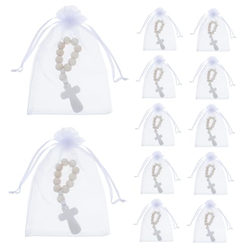 OSALADI 40 Sätze Teiliges Holzgebetsperlen mit Mesh Beuteln und Kreuzarmbändern Religiöse Taufgeschenke für Babyparty Segensarmband als Taufaccessoire für Frauen und Traditionelles OSALADI 40 Sätze Teiliges Holzgebetsperlen mit Mesh Beuteln und Kreuzarmbändern Religiöse Taufgeschenke für Babyparty Segensarmband als Taufaccessoire für Frauen und Traditionelles von OSALADI