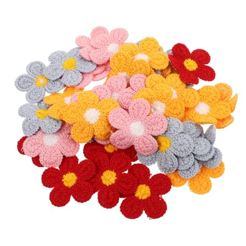 OSALADI 40 Stück Blumen Applikationen zum Aufnähen Bestickte Stoffpatches in Rot Gelb und Blau Große DIY Stickerei Patches für Jeans Jacken Kleidung Rucksack Verzierung von OSALADI