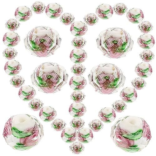 OSALADI 40 Stück Diy Perlen mit Bunten Blumenmustern Facettierte Glasperlen für Armbänder Schmuckherstellung und Basteln Projekte und Dekoration OSALADI 40 Stück Diy Perlen mit Bunten Blumenmustern Facettierte Glasperlen für Armbänder Schmuckherstellung und Basteln Projekte und Dekoration von OSALADI