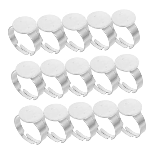 OSALADI 40 Stück Edelstahl Ringe Basis Einstellbar Flachrund Cabochon Lünette Tablett Fingerringe Schmuckherstellung Zubehör DIY Kreativ OSALADI 40 Stück Edelstahl Ringe Basis Einstellbar Flachrund Cabochon Lünette Tablett Fingerringe Schmuckherstellung Zubehör DIY Kreativ von OSALADI