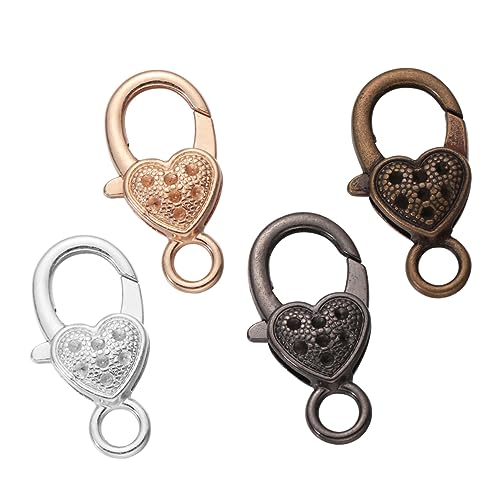 OSALADI 40 Stück Herz Karabinerverschluss Zubehör Für Die Halskettenherstellung Karabiner Schlüsselanhänger Clips Schmuckherstellungsset Zubehörverschlüsse Klobige Schmuckklauen von OSALADI