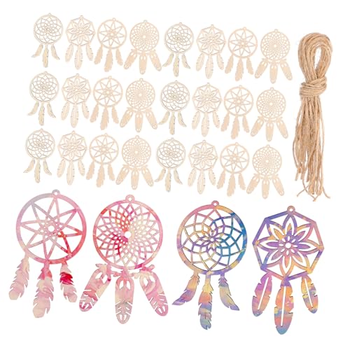 OSALADI 40 Stück Holzanhänger Kits Unbehandelte mit Juteschnur für DIY Bastelprojekte Naturmaterialien zur Raumdekoration und Kreativen Gestaltung OSALADI 40 Stück Holzanhänger Kits Unbehandelte mit Juteschnur für DIY Bastelprojekte Naturmaterialien zur Raumdekoration und Kreativen Gestaltung von OSALADI