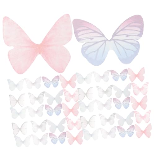OSALADI 40 Stück Schmetterling Applikationen aus Stoff Leichte Hochwertige DIY Dekorationen für Kleidung Haaraccessoires Hüte Taschen für Bastelprojekte und Partydeko von OSALADI