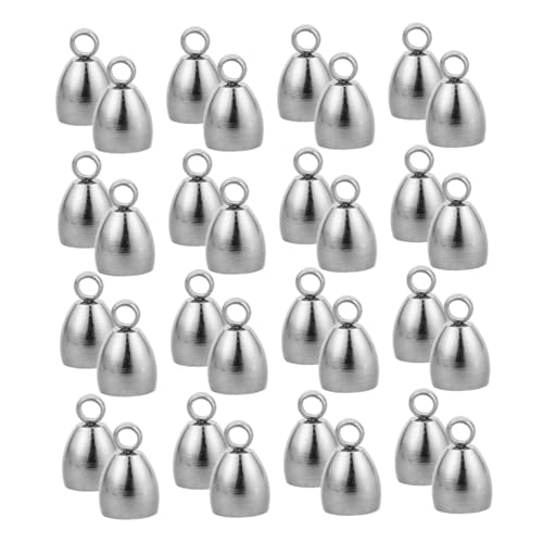 OSALADI 40 Stück Schmuck Kordel Endkappen Oval Metall Crimp Perlen Knotenschutz für DIY Armband Halskette Schmuckherstellung von OSALADI