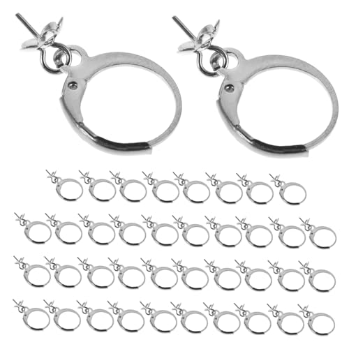 OSALADI 40 Stück Teiliges Edelstahl Ohrhaken Runde Lever Back Ohrdrähte Französische Haken mit Offener Schlaufe für DIY Schmuckherstellung und Ohrringzubehör von OSALADI