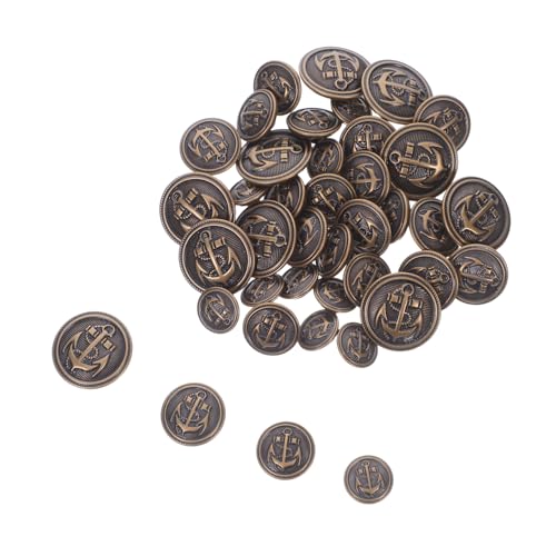 OSALADI 40 Stück Teiliges Metallknopf Set für Uniformen Vintage Blazer Knöpfe aus Kupfer in Robuste Glatte und Runde Jacken und Mantelknöpfe mit Sicherer Befestigung OSALADI 40 Stück Teiliges Metallknopf Set für Uniformen Vintage Blazer Knöpfe aus Kupfer in Robuste Glatte und Runde Jacken und Mantelknöpfe mit Sicherer Befestigung von OSALADI