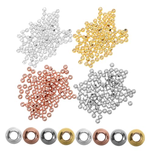 OSALADI 400 Stück Metallrundperlen in Silber Gold Roségold und Weißgold Glatte Spacer-perlen mit Großem für Präzise Schmuckherstellung DIY Armbänder Halsketten Ohrringe OSALADI 400 Stück Metallrundperlen in Silber Gold Roségold und Weißgold Glatte Spacer-perlen mit Großem für Präzise Schmuckherstellung DIY Armbänder Halsketten Ohrringe von OSALADI