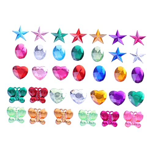 OSALADI 400Stücke Strassaufkleber Acryl Edelstein Sticker für DIY und Bastelprojekte Selbstklebend Bunten Farben für Kindergarten und Mixed Style von OSALADI