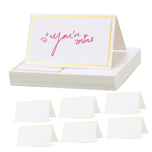OSALADI 40Stücke Tischkarten mit Goldfolienstempeln Leere Platzkarten für Hochzeiten und Dinnerpartys Premium Papiermaterial für Reservierte Sitzplätze von OSALADI