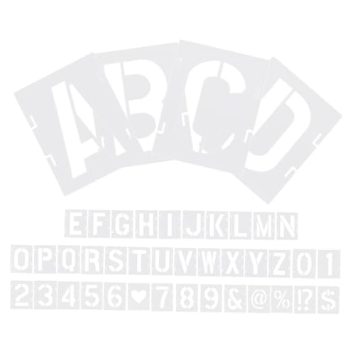 OSALADI 42 Stück Teiliges Schablonen aus Kunststoff Wiederverwendbare Buchstaben und Zahlenschablonen Präzise Geschnittene Kleine Stencils für Malerei Holz Stoff DIY Bastelprojekte von OSALADI