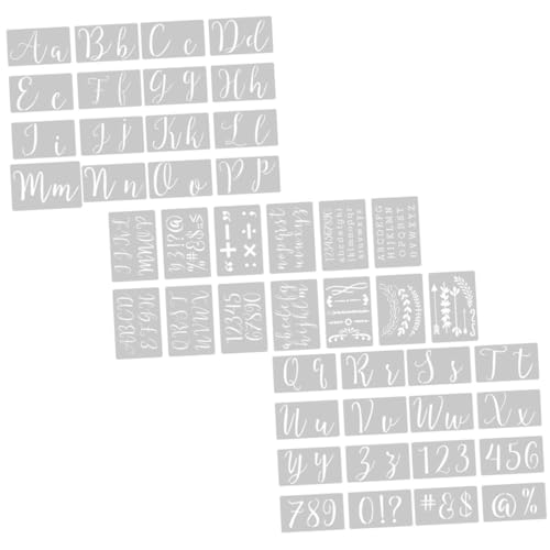 OSALADI 45 Stück Teiliges Wiederverwendbare Englische Buchstaben Schablonen Pet Kunststoff für DIY Wandmalerei und Kreative Bastelprojekte OSALADI 45 Stück Teiliges Wiederverwendbare Englische Buchstaben Schablonen Pet Kunststoff für DIY Wandmalerei und Kreative Bastelprojekte von OSALADI