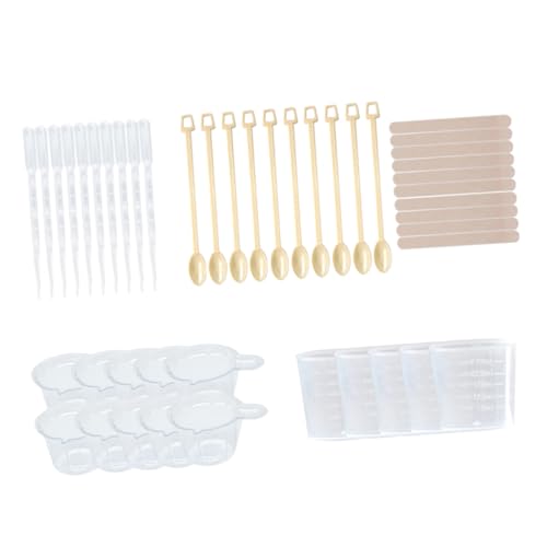 OSALADI 45Stücke DIY Epoxidharz Werkzeugset Teile Transparentes Kristall Gießharz Kit für Projekte Silikonformen und Messbecher für Heimwerker und Profis von OSALADI