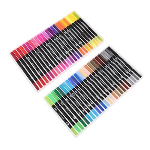 OSALADI 48 Stück Teiliges Set Dual Tip Marker Pens Wasserlösliche Filzstifte für Künstler zum Zeichnen und Ausmalen Langlebig und Einfach zu Handhaben von OSALADI