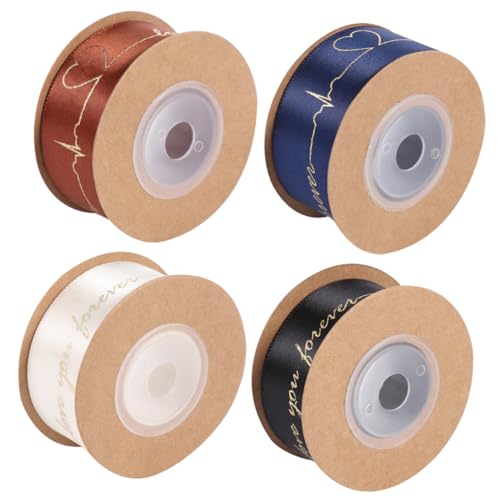 OSALADI 4Rollen Geschenkverpackungsband mit Yards Dekoratives Band für Valentinstag Partydekoration und Bastelprojekte Glänzende Drucke für Hochzeiten und OSALADI 4Rollen Geschenkverpackungsband mit Yards Dekoratives Band für Valentinstag Partydekoration und Bastelprojekte Glänzende Drucke für Hochzeiten und von OSALADI