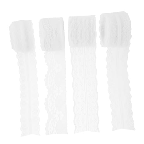OSALADI 4Rollen Kleidungs Spitzenbesatz Dekorativer Nähstoff für DIY Projekte mit Verschiedenen Verzierungen für Kleidung und OSALADI 4Rollen Kleidungs Spitzenbesatz Dekorativer Nähstoff für DIY Projekte mit Verschiedenen Verzierungen für Kleidung und von OSALADI