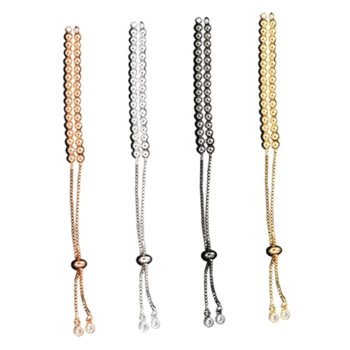 OSALADI 4Stücke Verstellbare DIY Armbänder Messing für Schmuckherstellung Halbzeug Armband für Handkette Weißgold Roségold und Schwarz OSALADI 4Stücke Verstellbare DIY Armbänder Messing für Schmuckherstellung Halbzeug Armband für Handkette Weißgold Roségold und Schwarz von OSALADI