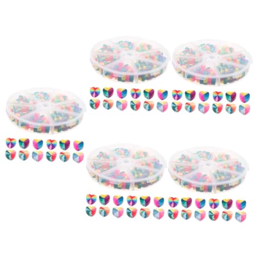 OSALADI 5 Boxen Regenbogen Liebesperlen Groß Schnell Schmuck Für Herz Spacer Schlüssel Diy-perlen Abstandsperlen Zum Basteln Polymer-ton von OSALADI