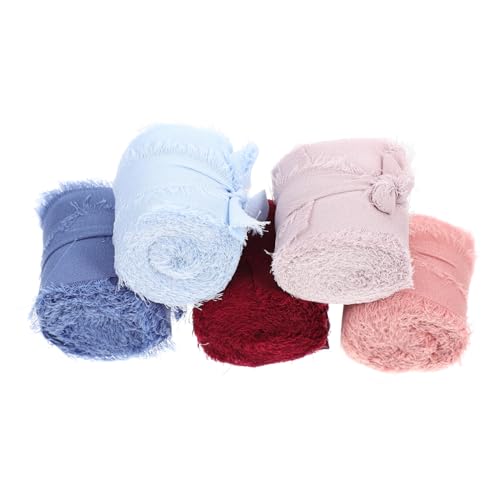 OSALADI 5 Rollen Dekorative Fransenbänder Chiffon À für Hochzeit Blumensträuße Diy Projekte Leicht Tragbar Vielseitig Einsetzbar von OSALADI