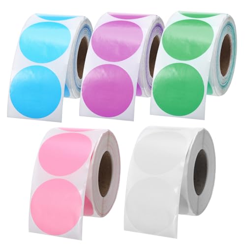 OSALADI 5 Rollen Farbige Runde Thermoetiketten Wasser und Ölresistente Klebeetiketten Abriebfest Selbstklebend für Büro Lager Schule Ø OSALADI 5 Rollen Farbige Runde Thermoetiketten Wasser und Ölresistente Klebeetiketten Abriebfest Selbstklebend für Büro Lager Schule Ø von OSALADI