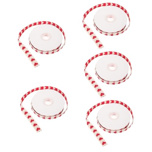 OSALADI 5 Rollen Festival-geschenkband Paketband Schleifen Zum Verpacken Herzen Bänder Zum Basteln Dekoratives Band Valentinstag Band Zum Verpacken Geschenkangebot Polyester Baumwolle von OSALADI