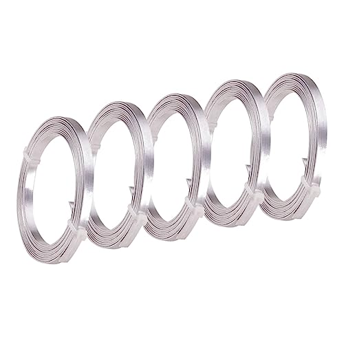 OSALADI 5 Rollen Flacher Aluminiumdraht für DIY Schmuckherstellung Flexibler Basteldraht für Ohrringe Armbänder und Mehr Langlebiges Material Silber für Kreative Projekte OSALADI 5 Rollen Flacher Aluminiumdraht für DIY Schmuckherstellung Flexibler Basteldraht für Ohrringe Armbänder und Mehr Langlebiges Material Silber für Kreative Projekte von OSALADI