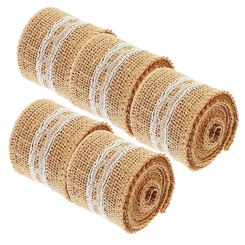 OSALADI 5 Rollen Jute Spitzenband Mehrzweck Bastelband für Hochzeiten und Feste für Geschenkverpackungen und Kreative Dekorationen Einfach zu Schneiden und Anzupassen von OSALADI