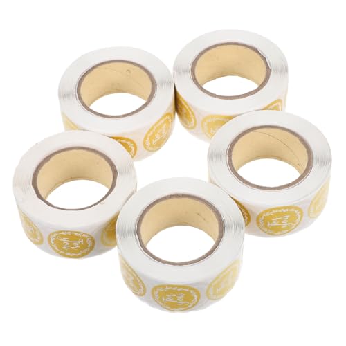 OSALADI 5 Rollen Runde Dankeschön-aufkleber Selbstklebend mit Leicht Abziehbarer Versiegelung Vielseitige Verpackungs Geschenketiketten für Kleine Unternehmen Umschläge und Geschenktüten OSALADI 5 Rollen Runde Dankeschön-aufkleber Selbstklebend mit Leicht Abziehbarer Versiegelung Vielseitige Verpackungs Geschenketiketten für Kleine Unternehmen Umschläge und Geschenktüten von OSALADI