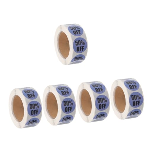 OSALADI 5 Rollen Runde Rabattaufkleber Selbstklebende Etiketten für Einzelhandel Supermarkt Fach Farbige Sticker Leicht Abziehbar Praktische Beschriftungslösung OSALADI 5 Rollen Runde Rabattaufkleber Selbstklebende Etiketten für Einzelhandel Supermarkt Fach Farbige Sticker Leicht Abziehbar Praktische Beschriftungslösung von OSALADI