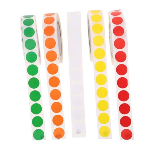 OSALADI 5 Rollen Runde Selbstklebende Etiketten Bunte Markierungsdots Starke Haftung für DIY Projekte Büroorganisation und Inventarverwaltung OSALADI 5 Rollen Runde Selbstklebende Etiketten Bunte Markierungsdots Starke Haftung für DIY Projekte Büroorganisation und Inventarverwaltung von OSALADI
