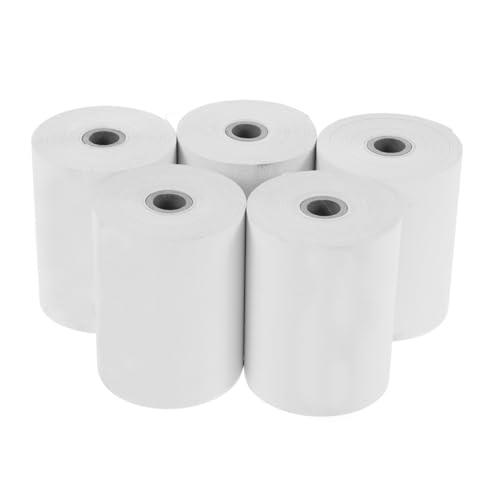 OSALADI 5 Rollen Thermopapier registrieren Farbe gerollt Quittungspapier Büro drucken Etikettenpapier für Thermodrucker Kopierpapier für Drucker Quittungsdruckerpapier Weiß von OSALADI