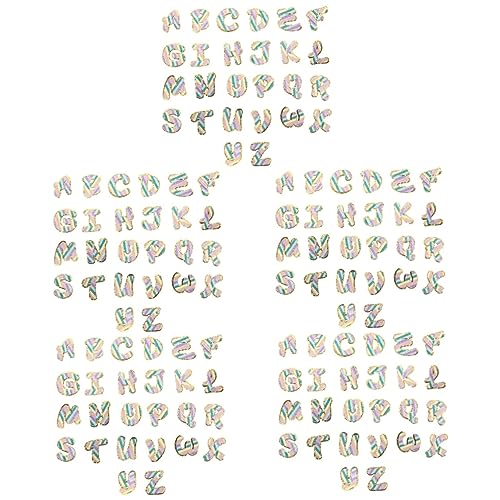 OSALADI 5 Sätze Buchstaben Patches Zum Aufbügeln Farbige Bestickte Applikationen Für Kleidung Dekoration Und Reparatur Von Kissen Shirts Und Mehr 26 Stück * 5 von OSALADI